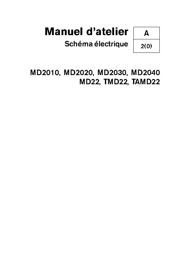 7740538 M.ATELIER MD2010-MD2020-MD2030-MD2040-MD22 Schéma Electrique